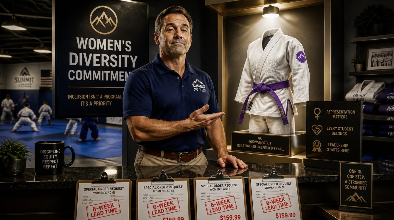 Local Gym's 'Diversity' Win: One Female Gi Size